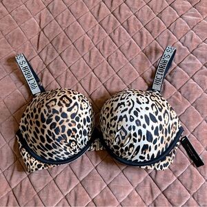NWT Victorias Secret Bombshell Rhinestone Leopard Bikini Top